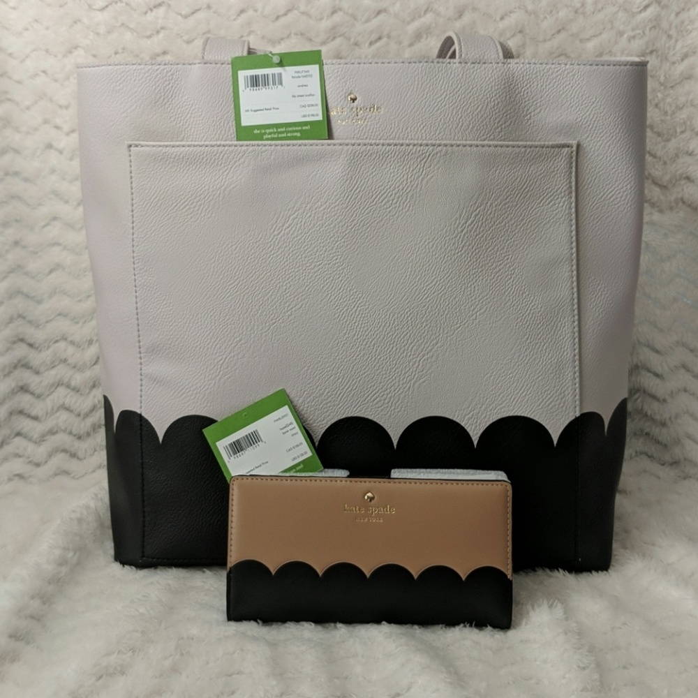 Kate Spade lita street scallop tote with wallet